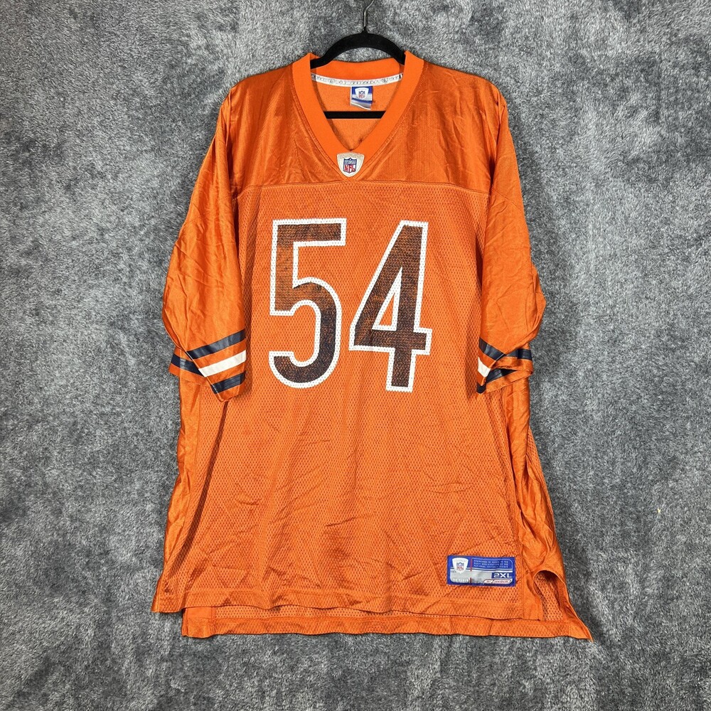 Chicago Bears Jersey Mens 2XL Orange NFL Football Brian Urlacher 54 Reebok